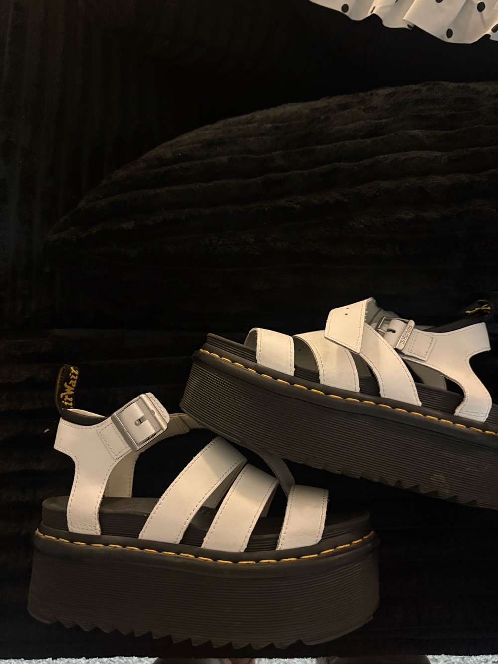 Dr. Martens White Platform Sandals